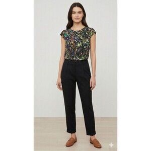 FENN WRIGHT MANSON Women 4 Black Pleated Cuffed Dress Pants Work Trousers